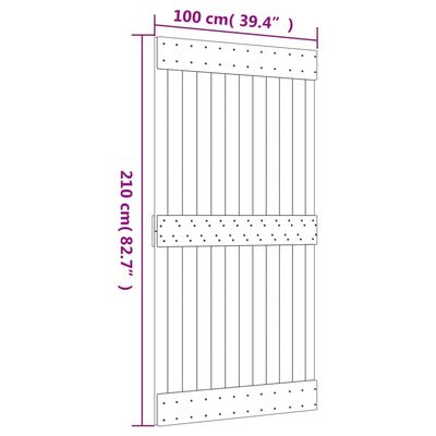 vidaXL skydedør med monteringssæt 100x210 cm massivt fyrretræ