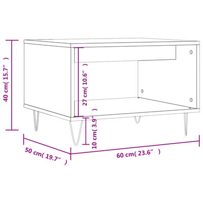 vidaXL sofabord 60x50x40 cm konstrueret træ grå sonoma-eg