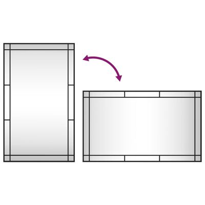 vidaXL vægspejl 60x100 cm rektangulært jern sort