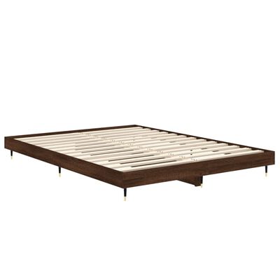 vidaXL sengeramme 140x190 cm uden madras konstrueret træ brunt eg