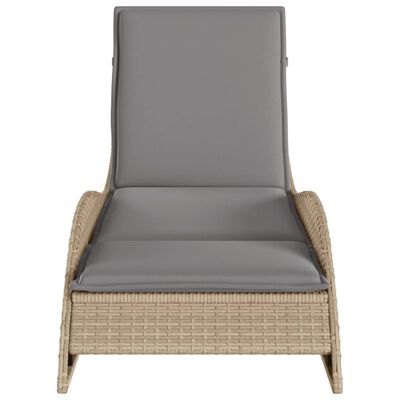 vidaXL liggestol med hynde 60x205x73 cm polyrattan beige