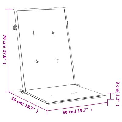 vidaXL stolehynder m. høj ryg 2 stk. 120x50x3 cm stof antracit