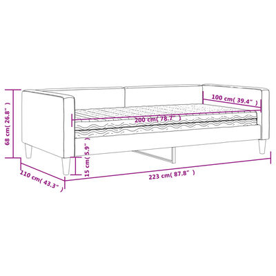 vidaXL daybed med madras 100x200 cm stof sort