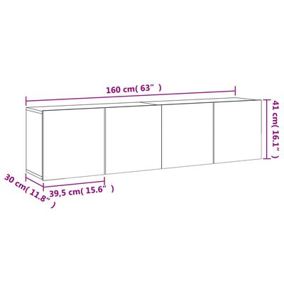 vidaXL væghængte tv-borde 2 stk. 80x30x41 cm grå sonoma-eg