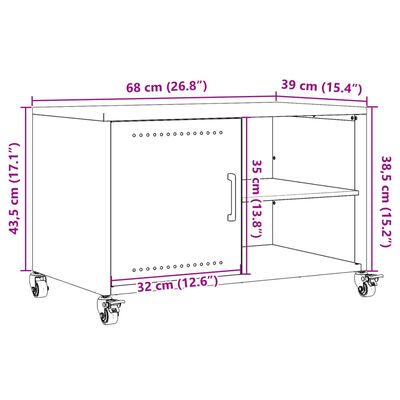 vidaXL tv-bord 68x39x43,5 cm koldvalset stål antracitgrå