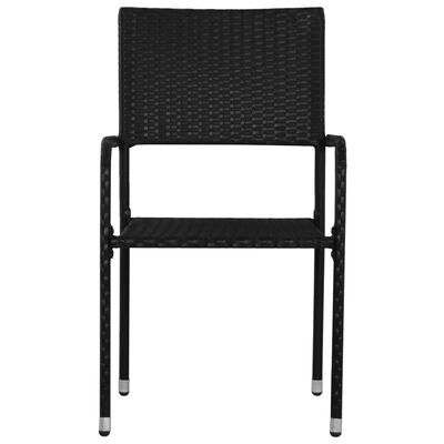 vidaXL havestole 2 stk. stabelbare polyrattan sort