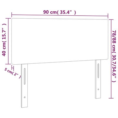 vidaXL sengegavl med LED-lys 90x5x78/88 cm stof cremefarvet