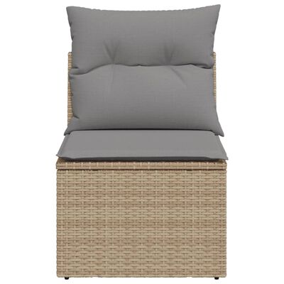 vidaXL havestol med hynder uden armlæn polyrattan beige