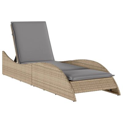 vidaXL liggestol med hynde 60x205x73 cm polyrattan beige