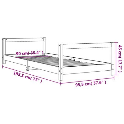 vidaXL sengeramme til juniorseng 90x190 cm massivt fyrretræ hvid