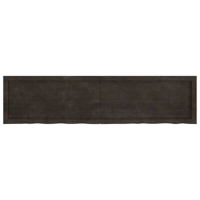 vidaXL bordplade til badeværelse 160x40x(2-6) cm massivt træ mørkebrun