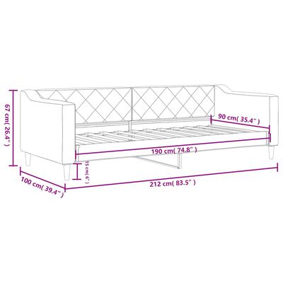 vidaXL daybed 90x190 cm stof sort