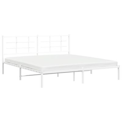 vidaXL sengeramme med sengegavl 183x213 cm metal hvid