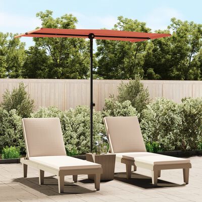 vidaXL haveparasol med aluminiumstang 180x110 cm terracotta