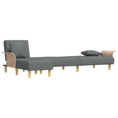 vidaXL L-formet sovesofa 279x140x70 cm stof mørkegrå