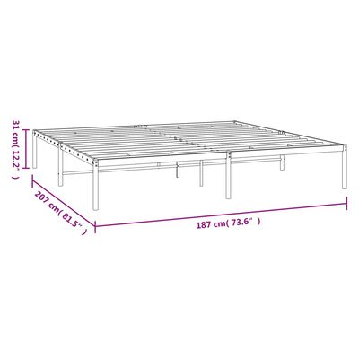 vidaXL sengeramme 180x200 cm metal hvid