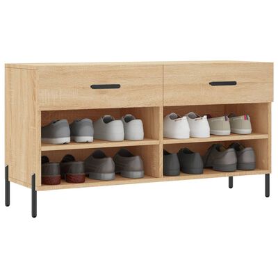 vidaXL skobænk 102x35x55 cm konstrueret træ sonoma-eg