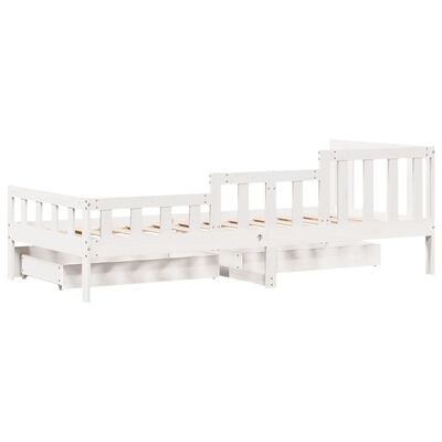 vidaXL daybed med skuffer 90x200 cm massivt fyrretræ hvid