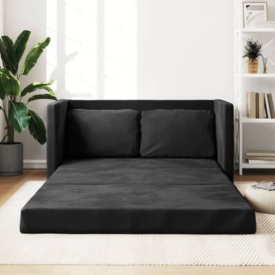 vidaXL 2-i-1 sovesofa 122x204x55 cm velour sort