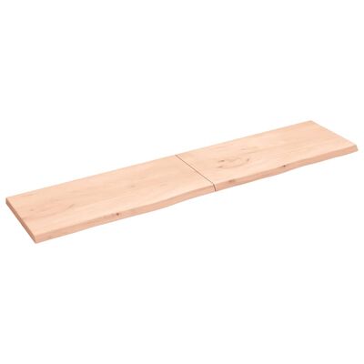 vidaXL bordplade 220x50x(2-4) cm ubehandlet massivt egetræ