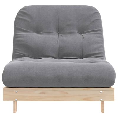 vidaXL futon med madras 90x206x11 cm massivt fyrretræ