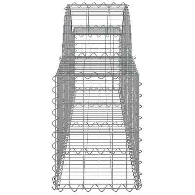 vidaXL buede gabionkurve 10 stk. 200x30x40/60 cm galvaniseret jern