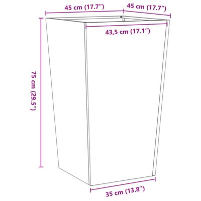 vidaXL plantekrukker 2 stk. 45x45x75 cm galvaniseret stål