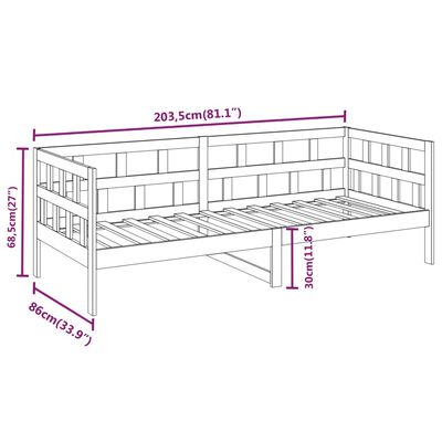 vidaXL daybed 80x200 cm massivt fyrretræ gyldenbrun