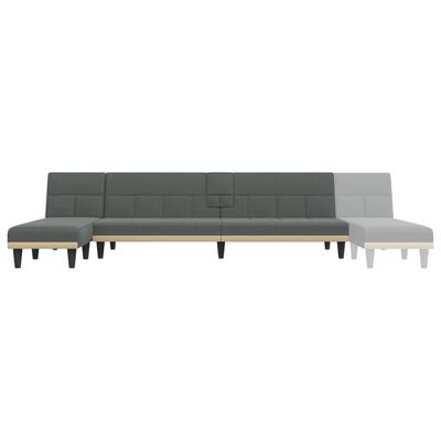 vidaXL L-formet sovesofa 255x140x70 cm stof mørkegrå