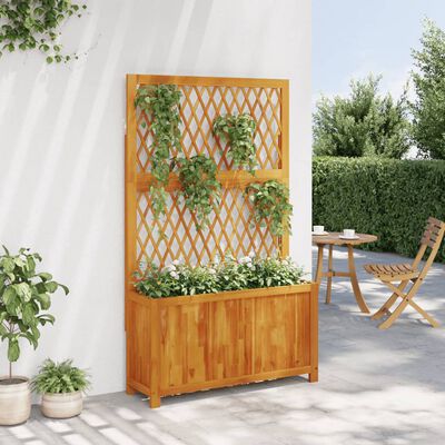 vidaXL plantekasse med espalier 100x32x165 cm massivt akacietræ