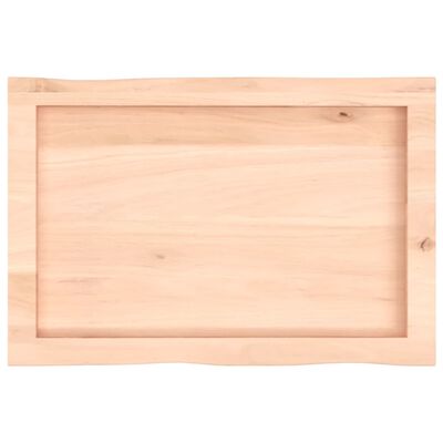 vidaXL bordplade 60x40x(2-6)cm naturlig kant ubehandlet massivt træ