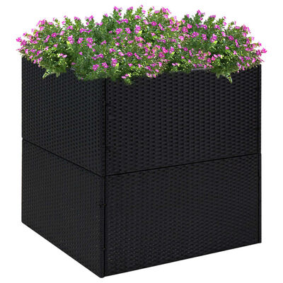 vidaXL plantekasse 80x80x80 cm polyrattan sort