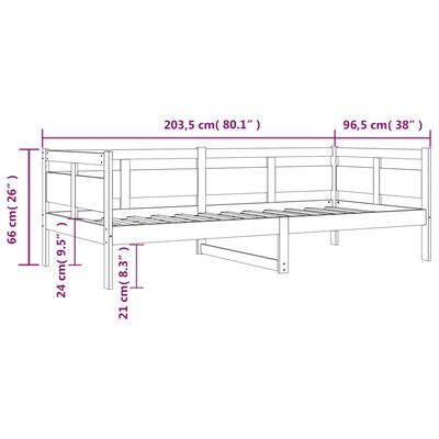 vidaXL daybed 90x200 cm massivt fyrretræ