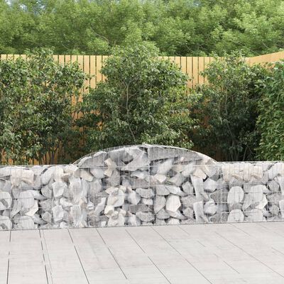 vidaXL buede gabionkurve 17 stk. 300x30x60/80 cm galvaniseret jern