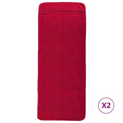 vidaXL strandhåndklæder 2 stk. 75x200 cm 400 GSM stof bordeauxrød