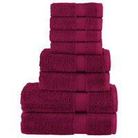 vidaXL håndklæder 8 stk. Premium 600 g/m2 100 % bomuld bordeauxfarvet