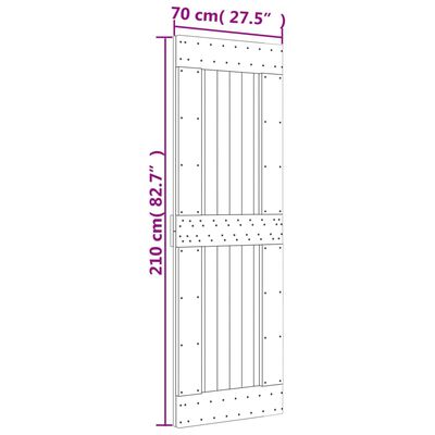 vidaXL skydedør med monteringssæt 70x210 cm massivt fyrretræ