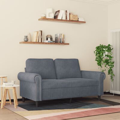 vidaXL 2-personers sofa 120 cm velour mørkegrå