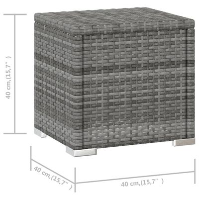 vidaXL liggestol med hynde og tebord polyrattan grå