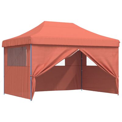 vidaXL foldbart pop-up festtelt med 4 sidevægge terracotta