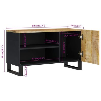 vidaXL tv-bord 80x33x46 cm massivt mangotræ og konstrueret træ