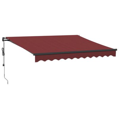 vidaXL markise med LED-lys 300x250 cm automatisk betjening bordeaux