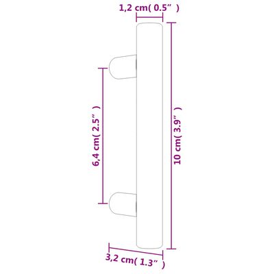 vidaXL skabshåndtag 10 stk. 64 mm rustfrit stål sort