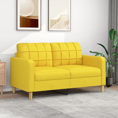 vidaXL 2-personers sofa 140 cm stof lysegul