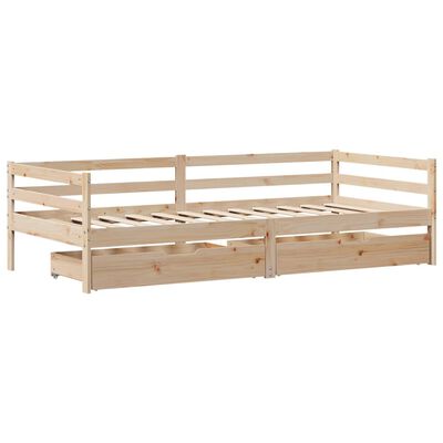 vidaXL daybed med skuffer 90x200 cm massivt fyrretræ