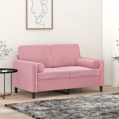 vidaXL pyntepuder 2 stk. Ø15x50 cm velour lyserød