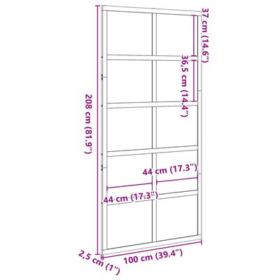 vidaXL skydedør 100x208 cm massivt fyrretræ gyldenbrun