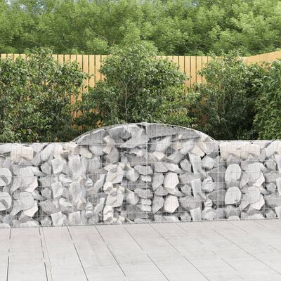 vidaXL buede gabionkurve 4 stk. 300x30x80/100 cm galvaniseret jern