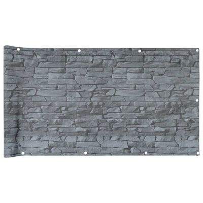 vidaXL altanafskærmning 300x120 cm PVC stendesign grå