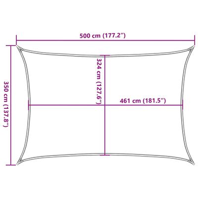 vidaXL solsejl 5x3,5 m 100 % polyesterstof sandfarvet